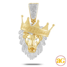Load image into Gallery viewer, 10KY 1.00CTW DIAMOND LION HEAD WITH TILTED CROWN