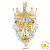 10KY 1.25CTW DIAMOND LION HEAD WITH CROWN