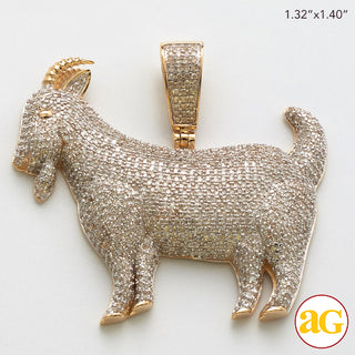10KY 1.85CTW DIAMOND GOAT PENDANT