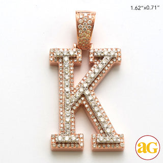 10KR+W 1.70CTW DIAMOND TWO TONE INITIAL PENDANT