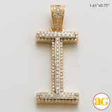 10KY+W 1.25CTW DIAMOND TWO TONE INITIAL PENDANT