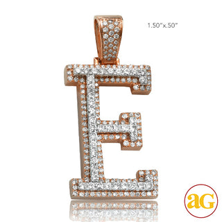 10KR+W 1.60CTW DIAMOND TWO TONE INITIAL PENDANT