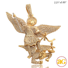 Load image into Gallery viewer, 10KY 2.50CTW DIAMOND ST. MICHAEL SLAYING DEVIL