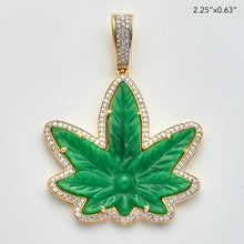 Cargar imagen en el visor de la galería, 10KY 1.15CTW DIAMOND JADE HERBAL MEDICINE LEAF