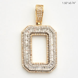 10KY 1.20CT BAGUETTE DIAMOND INITIAL PENDANT