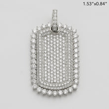 Load image into Gallery viewer, 14KW 4.20CTW DIAMOND DOG TAG - BUBBLE BORDER
