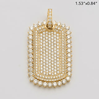 14KY 4.20CTW DIAMOND DOG TAG - BUBBLE BORDER
