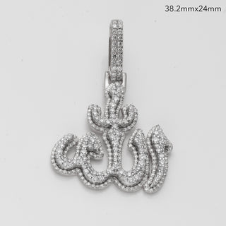 14KW 1.30CTW DIAMOND 3D 'ALLAH' PENDANT