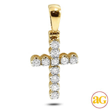 Cargar imagen en el visor de la galería, 14KY 1.00CTW 11-STONE DIAMOND CROSS