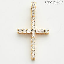 Load image into Gallery viewer, 10KY 0.25CTW ILLUSION SET DIAMOND SINGLE ROW CROSS