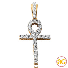 Load image into Gallery viewer, 10KY 0.20CTW ILLUSION SET DIAMOND ANKH CROSS