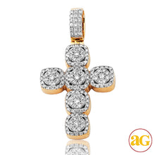 Load image into Gallery viewer, 14KY 1.50CTW DIAMOND ROUND CLUSTER DESIGN CROSS WI