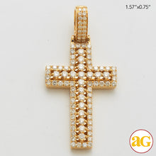 Cargar imagen en el visor de la galería, 14KY 1.35CTW DIAMOND OPEN DESIGN PRONG SET CROSS