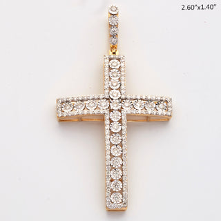 10KY 2.15CTW ILLUSION SET DIAMOND SINGLE ROW CROSS