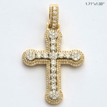 Cargar imagen en el visor de la galería, 14KY+W 1.85CTW DIAMOND CROSS W/ROUNDED CLUSTERS