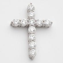 Cargar imagen en el visor de la galería, 14KW 2.65CTW DIAMOND 11 STONE 3-PRONG CROSS