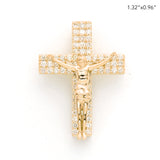 14KY 2.15CTW DIAMOND BLOCK DESIGN CRUCIFIX WITH