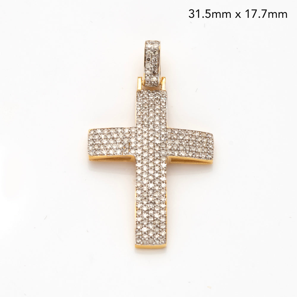 10KY 0.65CTW MICROPAVE DIAMOND FLAT DOME CROSS