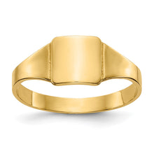 Cargar imagen en el visor de la galería, 14k Polished Square Signet Baby Ring