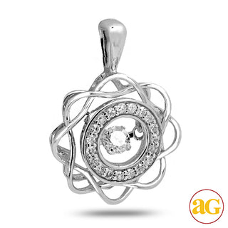 14KW 0.20CTW DANCING DIAMOND PENDANT