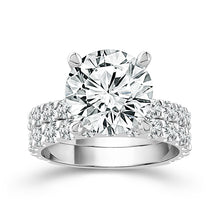 Cargar imagen en el visor de la galería, Diamond Bridal Set 3 Ct Center RD 14k White Gold