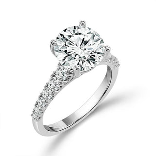 Diamond Bridal Ring 3 Ct Center RD 14k White Gold