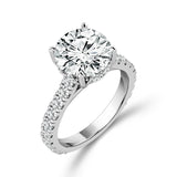 Diamond Bridal Ring 3 Ct Center RD 14k White Gold