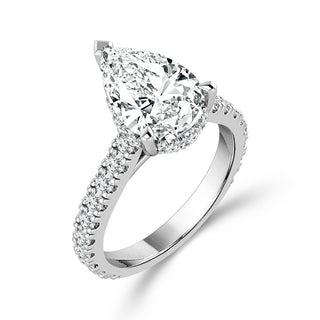 Diamond Bridal Ring 3 Ct Center PE 14k White Gold