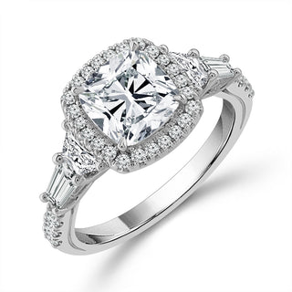 Diamond Bridal Ring 2 Ct Center CU 14k White Gold