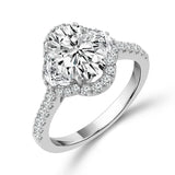 Diamond Bridal Ring 2 Ct Center OV 14k White Gold