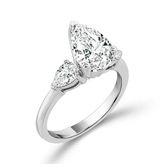 Diamond Bridal Ring 3 Ct Center PE 14k White Gold