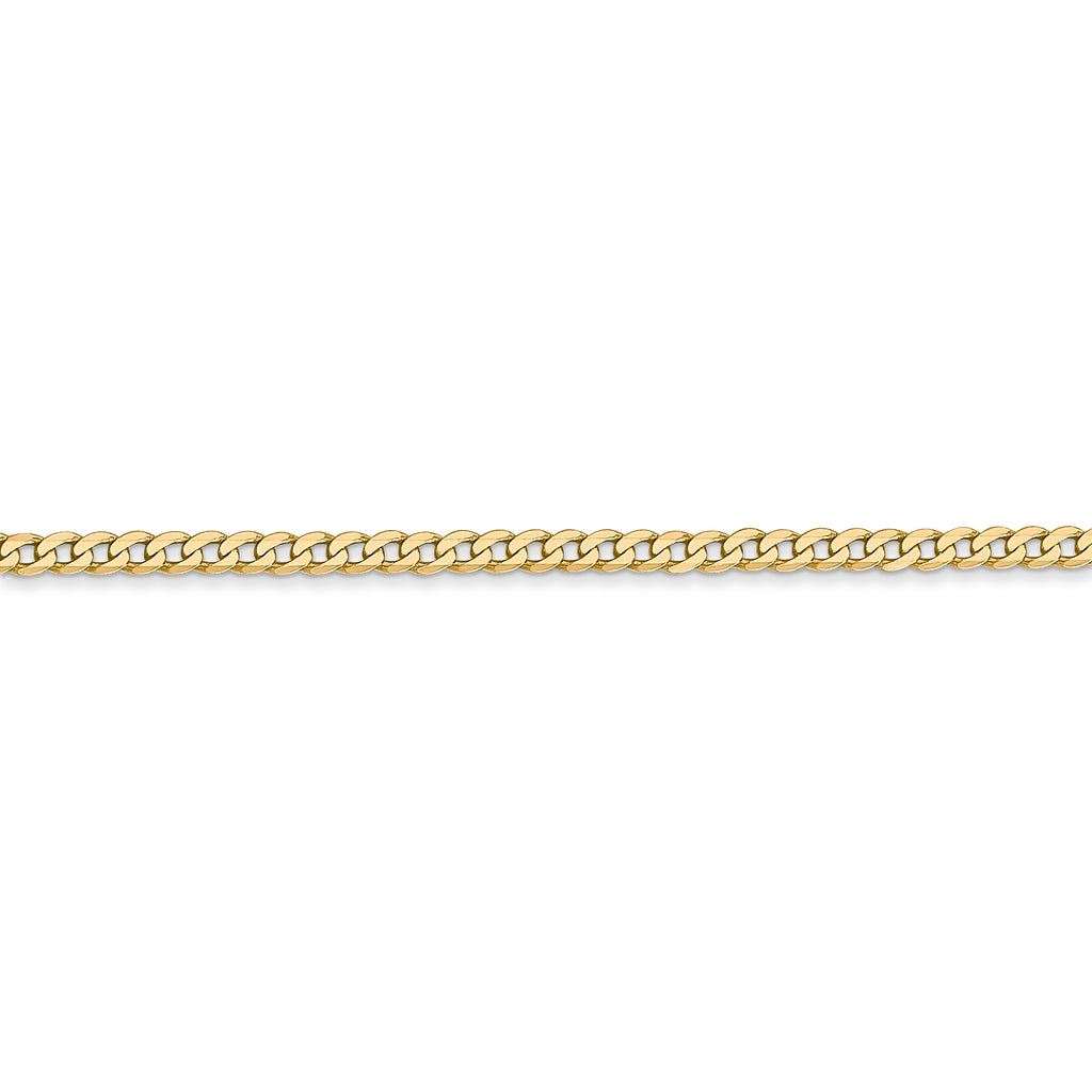 14k 2.2mm Flat Beveled Curb Chain