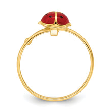 Cargar imagen en el visor de la galería, 14k Polished Enameled Madi K Ladybug Adjustable Ring