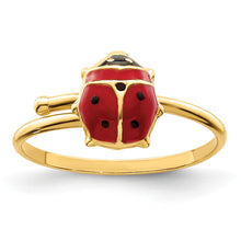 Cargar imagen en el visor de la galería, 14k Polished Enameled Madi K Ladybug Adjustable Ring