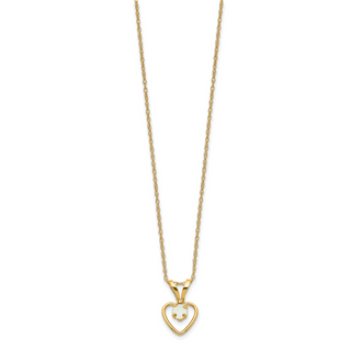 14k Madi K 3mm Opal Heart Necklace