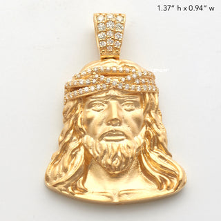 14KY 0.40CTW DIAMOND JESUS HEAD - BRAIDED