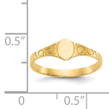 Cargar imagen en el visor de la galería, 14k Polished Oval Baby Signet Ring