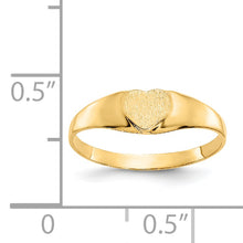 Cargar imagen en el visor de la galería, 14k Satin Baby Heart Signet Ring
