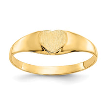 Cargar imagen en el visor de la galería, 14k Satin Baby Heart Signet Ring