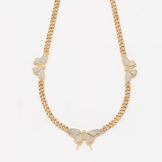 10KY+W 5.30CTW DIAMOND BUTTERFLY MIAMI CUBAN CHAIN