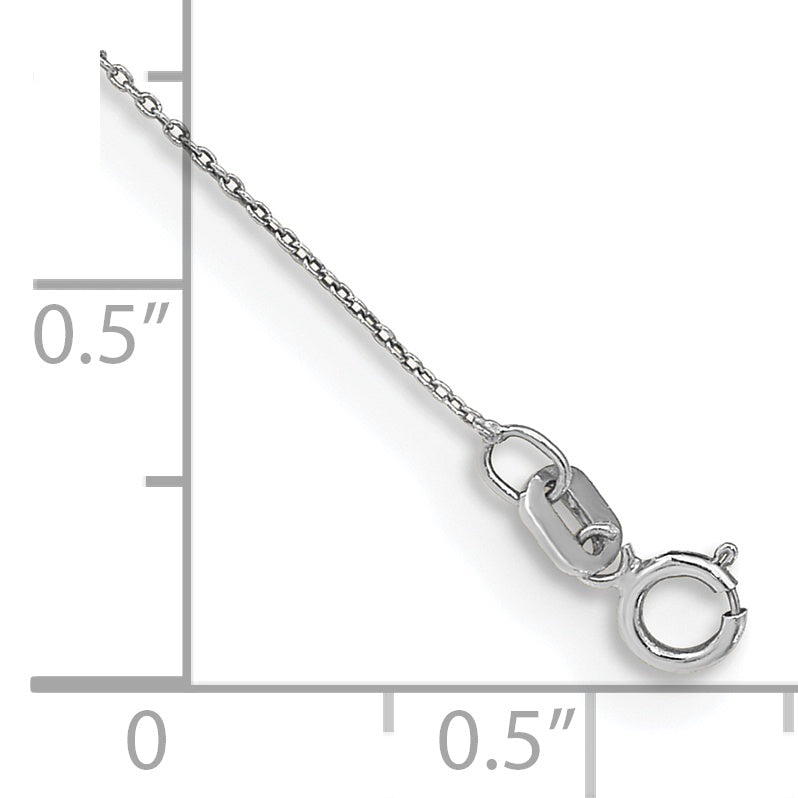 14k WG .75mm Cable Pendant Chain Anklet
