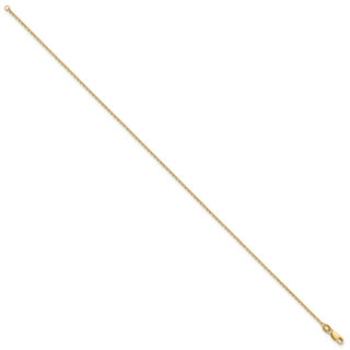 14k 1.4mm D/C Round Open Link Cable Chain Anklet