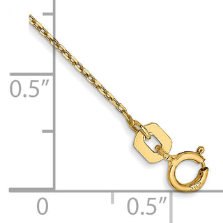 14k .8mm D/C Cable with Spring Ring Clasp Chain Anklet