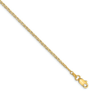 14k 1.5mm Lightweight Flat Anchor Link Chain Anklet