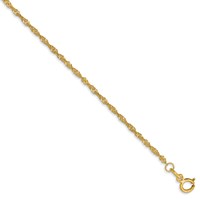 14k 1.4mm Singapore Chain Anklet