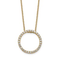 14K Lab Grown Diamond GH VS2/SI1, Circle Necklace
