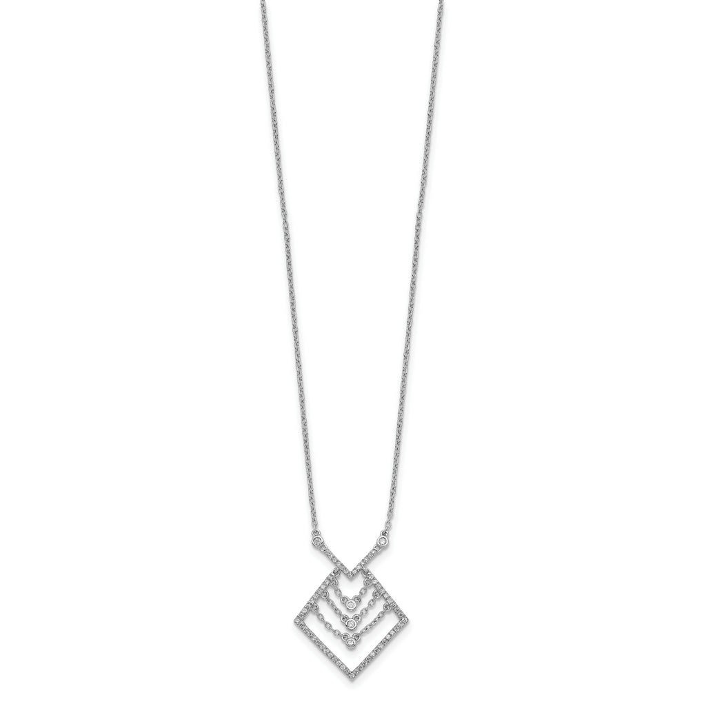 14k White Gold Diamond 18in Necklace