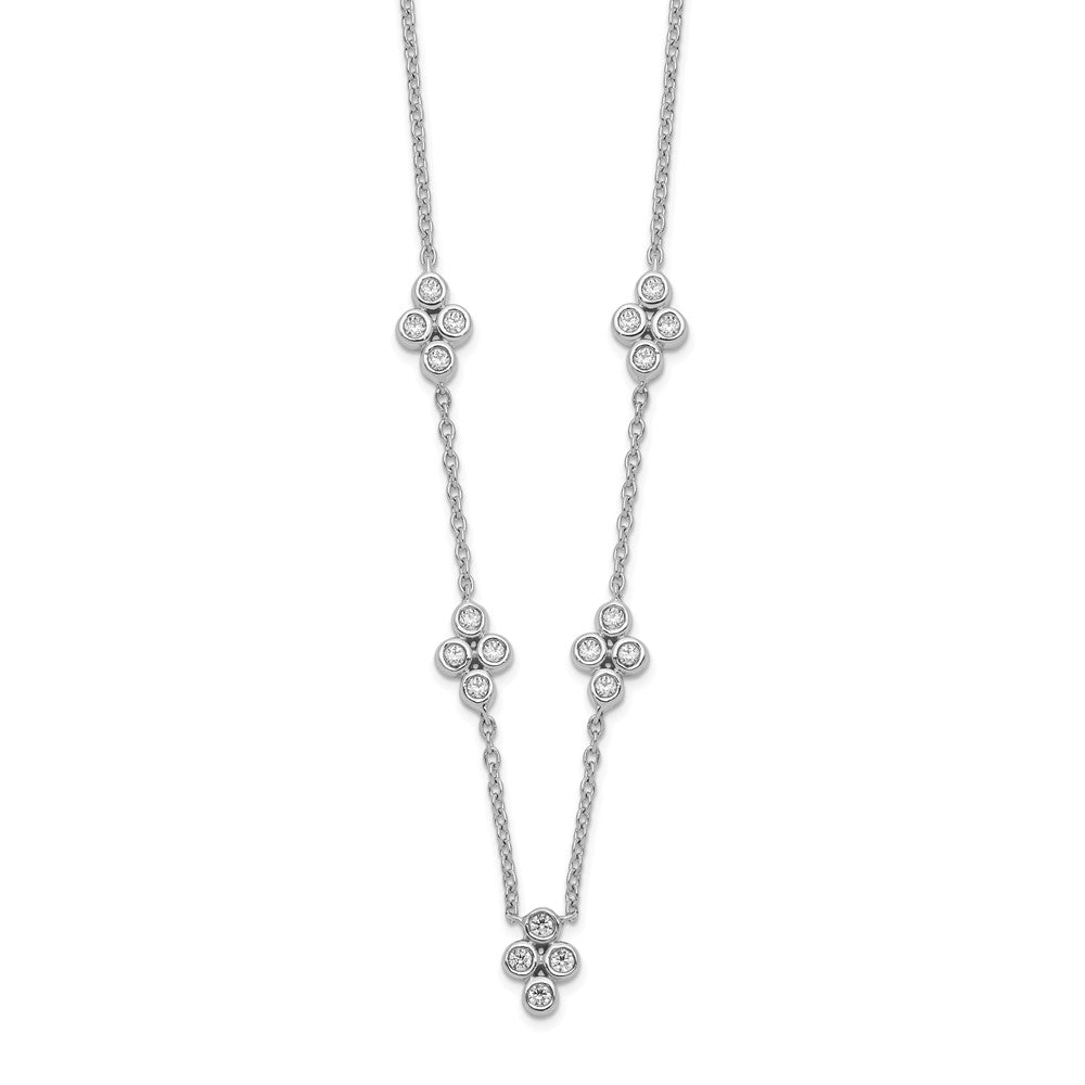14k White Gold 5-station Diamond 18in Necklace