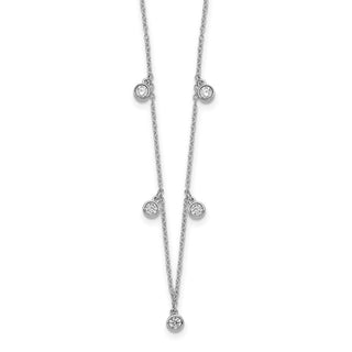14k White Gold 5-station Diamond 18in Necklace