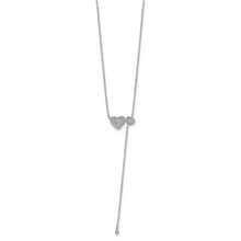 Load image into Gallery viewer, 14k White Gold Two Hearts 18in Necklace